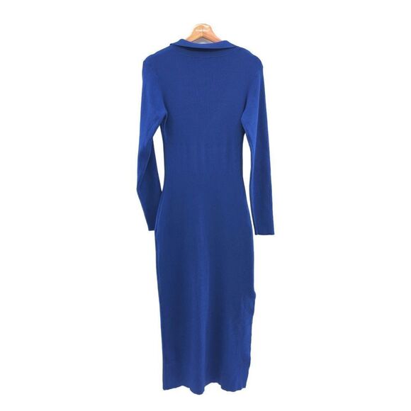 ‎Bardot Collar Knit Dress in Cobalt - Picture 3 of 12